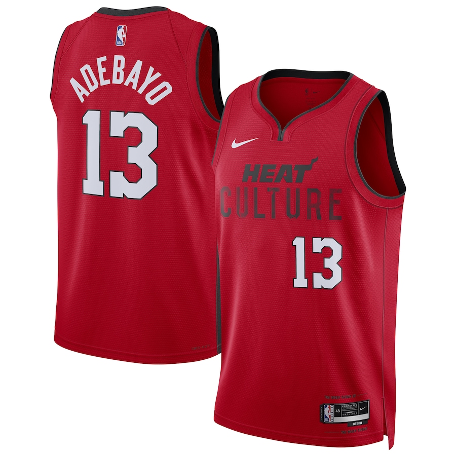Men Miami Heat #13 Bam Adebayo Nike Red City Edition 2024-25 Swingman Player NBA Jersey->miami heat->NBA Jersey